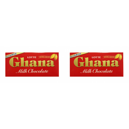 Lotte Шоколад молочный Ghana милк, 50 г, 2 шт