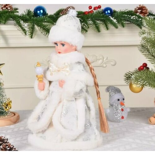 Музыкальная Снегурочка фигурка щелкунчик фигурка на подставке декорирование новогодний сувенир 25 5 см