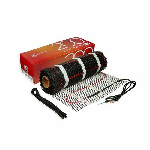 Электрический теплый пол Теплостандарт 3 м2, 600 Вт, нагревательный мат в стяжку под плитку, линолеум, ламинат и ковролин