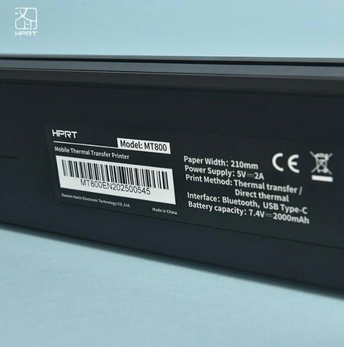 Принтер Мини-принтер термотрансферный HPRT A4 портативный переносной мобильный для ноутбука и телефона MT 800