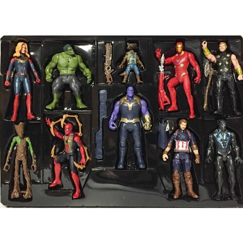 Мстители - набор из 10 фигурок с аксессуарами фигурки марвел мстители супергерои набор 6 фигурок человек паук халк железный человек тор звездные войны майнкрафт