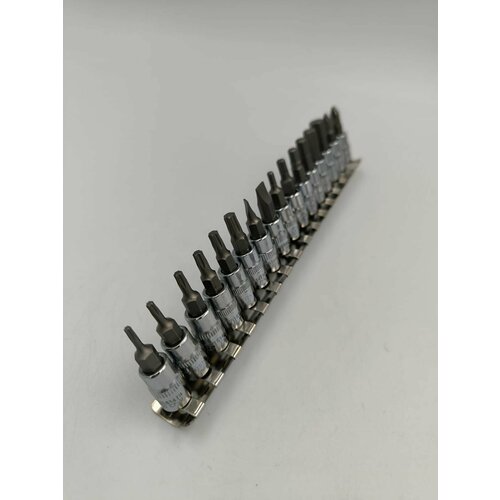 Набор головок со вставкой на рельсе 14 ROSSVIK 16 предметов SST0130 791₽