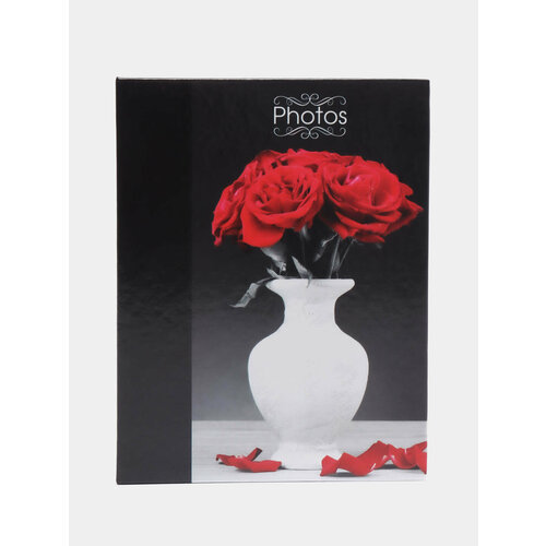 Фотоальбом 100 фото 10х15 Цветы твёрдая обложка Цвет Багровый 834₽