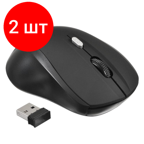 Комплект 2 штук, Мышь компьютерная Oklick 415MW чер оптич(1600dpi)беспроводная USB(3but) беспроводная мышь oklick 415mw black