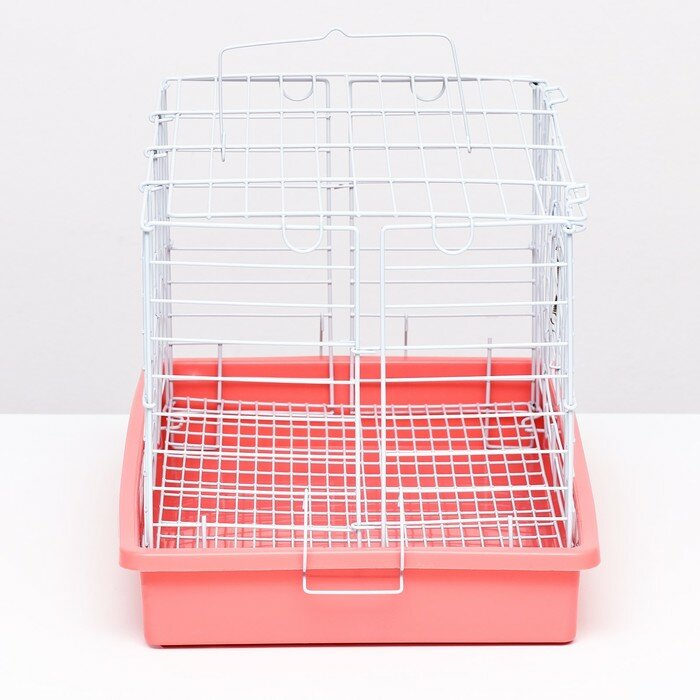 Пижон Клетка для кроликов 43 х 29 х 26 см, розовая - фотография № 2