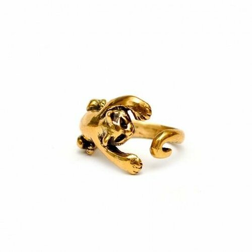 Кольцо Артель Мастер Кошка обнимашка, безразмерное, золотой, желтый