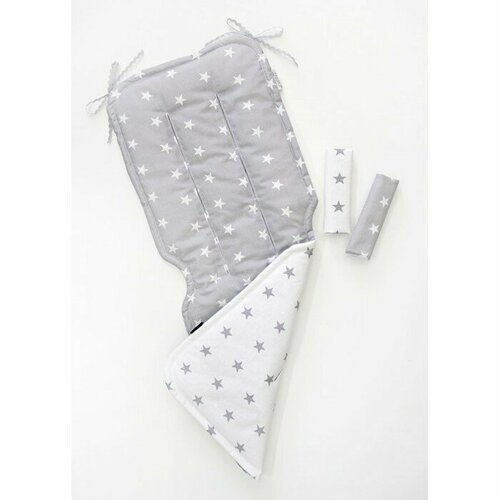 Матрас в прогулочную коляску универсальный Звездочка 35x84 см Серый/Белый