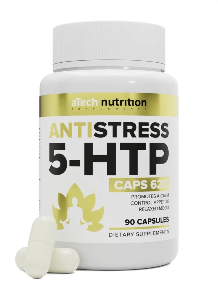 Изображение БАД для нервной системы aTech nutrition в капсулах: 5 HTP антистресс + магний B6 2 упаковки