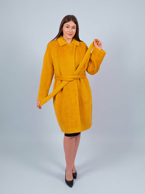 Пальто, размер 46, желтый
