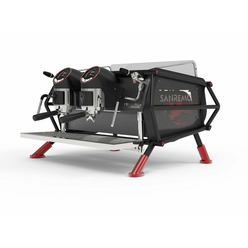 Кофемашина рожковая профессиональная автоматическая для дома и кофейни Sanremo Caf Racer Naked 2 гр черно-красная 135540000₽