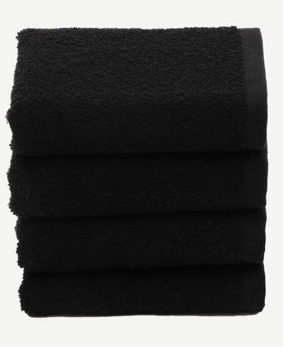Набор банных полотенец махровые полотенца (четыре 4 штуки) для рук и ног 40х70 см. 4 шт Хлопок 100% черный 450 гр