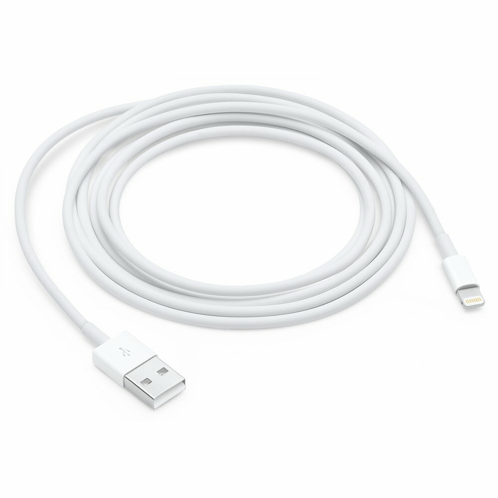 Кабель USB (M)- Lightning (M), 1 м, 1 шт, белый