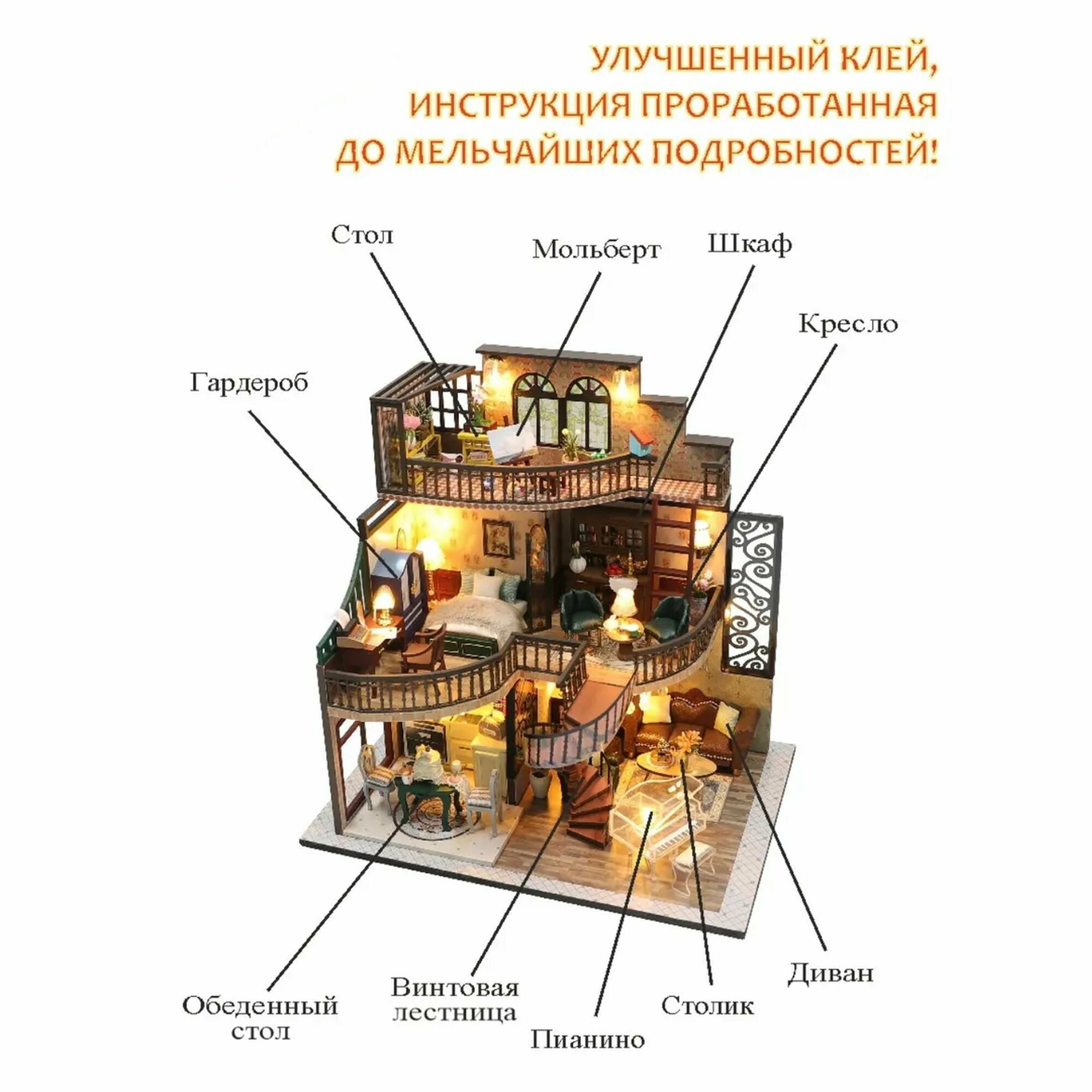 Румбокс, интерьерный конструктор MiniHouse Дом в английском стиле