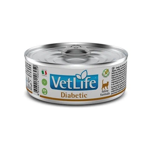 "Farmina Vet Life Diabetic" - корм для кошек с диабетом, 6 штук по 85 грамм
