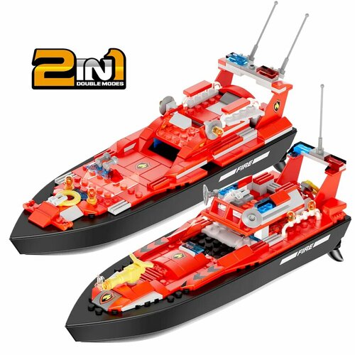 Радиоуправляемый катер Flytec V102 конструктор 2 в 1 159 деталей 24G RTR 3824₽