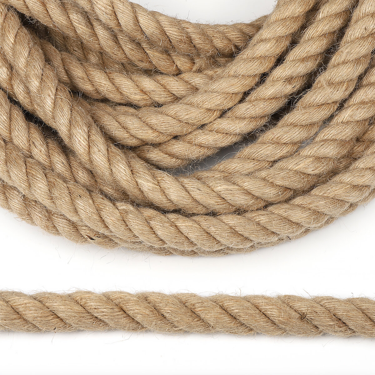 Веревка(канат) из натуральных волокон джутовая - 6мм х 20м "888" — фото 1