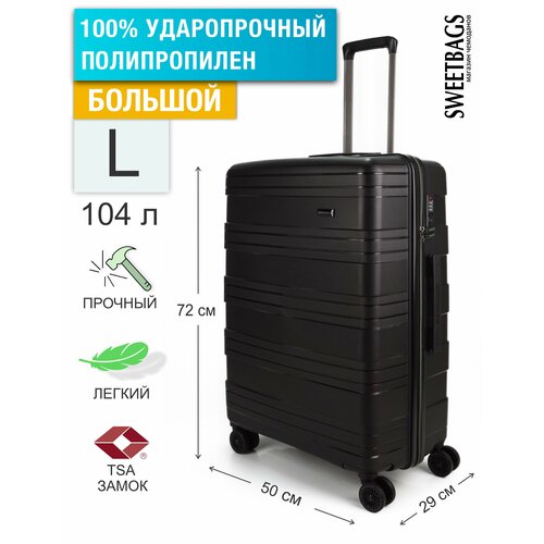 фото Чемодан , размер l, черный sweetbags