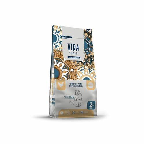 VIDA Super (Вида) Сухой корм для взрослых стерилизованных кошек с курицей и овощами / 2 кг