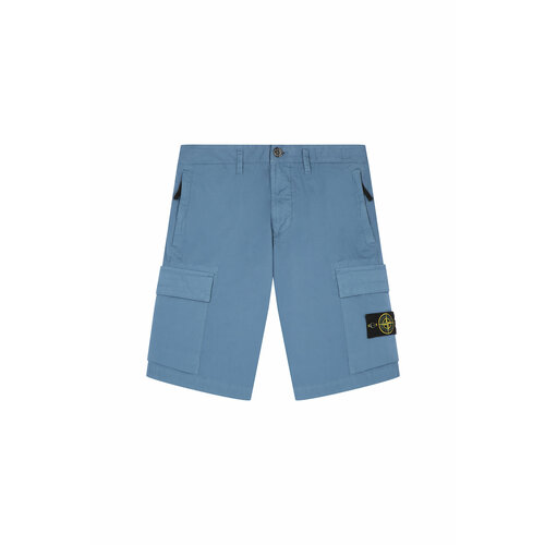 Карго Stone Island, размер 33, синий, голубой mens shorts summer cargo shorts fashion knee length drawstring men shorts cotton khaki work bermudas masculina plus size 7xl