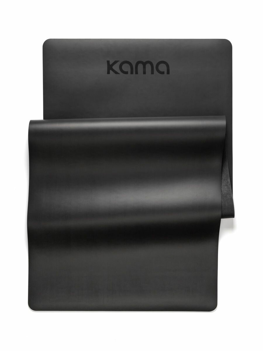 Коврик для йоги/фитнеса Kama/ черный /полиуретан каучук /4,5мм