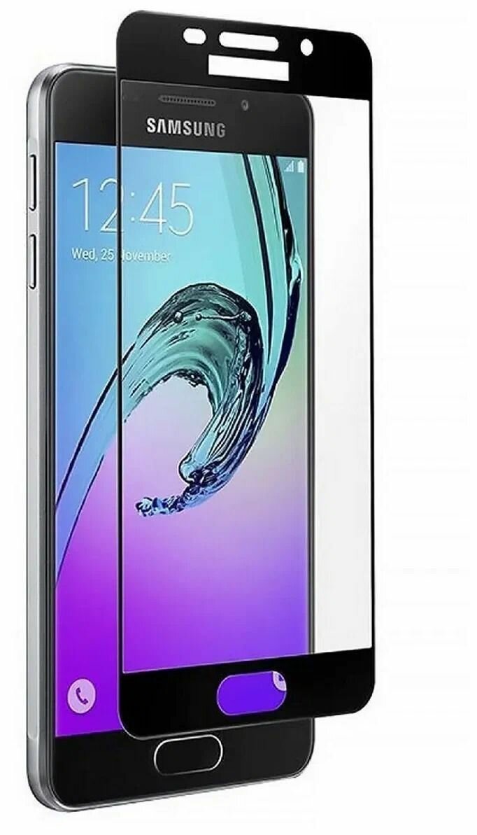 Защитное стекло 5d для Samsung Galaxy A3 2016 SM A310f черное