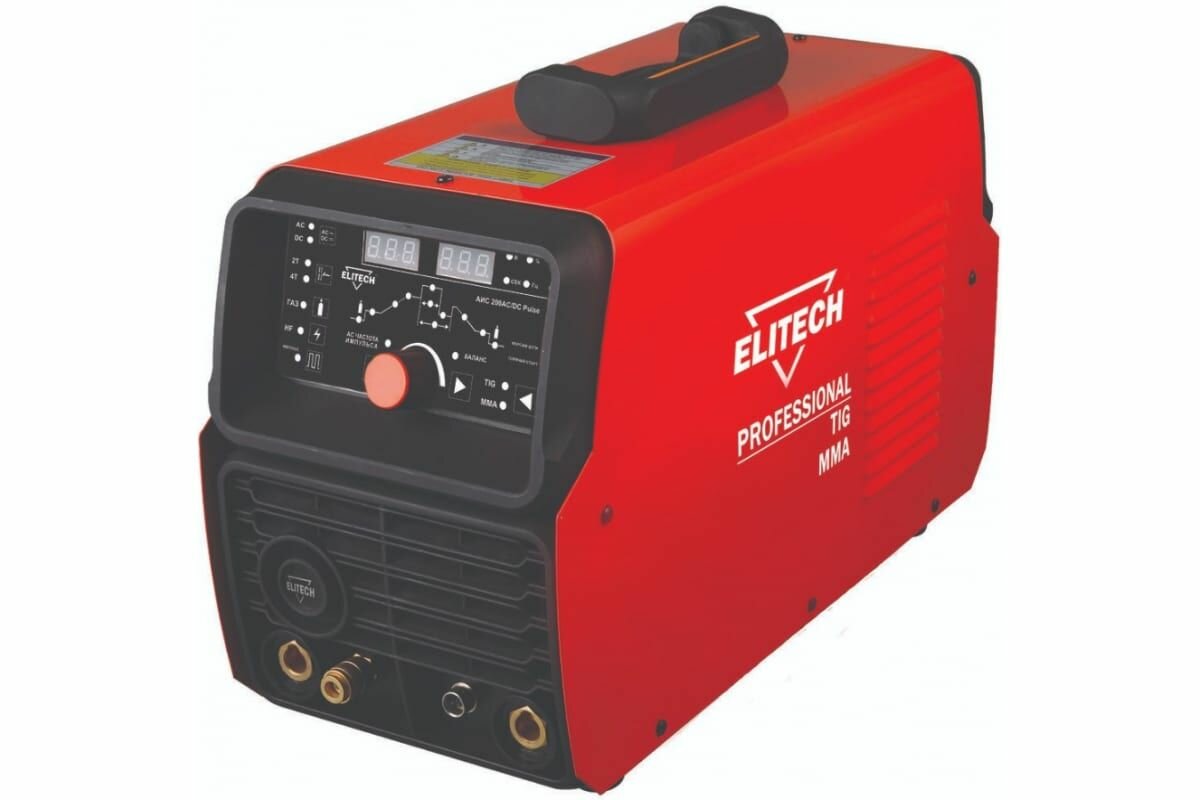 Сварочный инвертор ELITECH АИС 200АС/DC Pulse ( TIG-AC/DC, 190-240B,6кВТ,10-200А(TIG),10-200A(MMA)