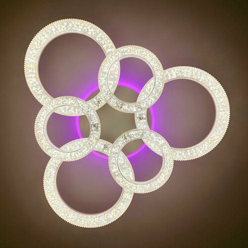 Управляемая светодиодная люстра с пультом и подсветкой 7277/3+3WH