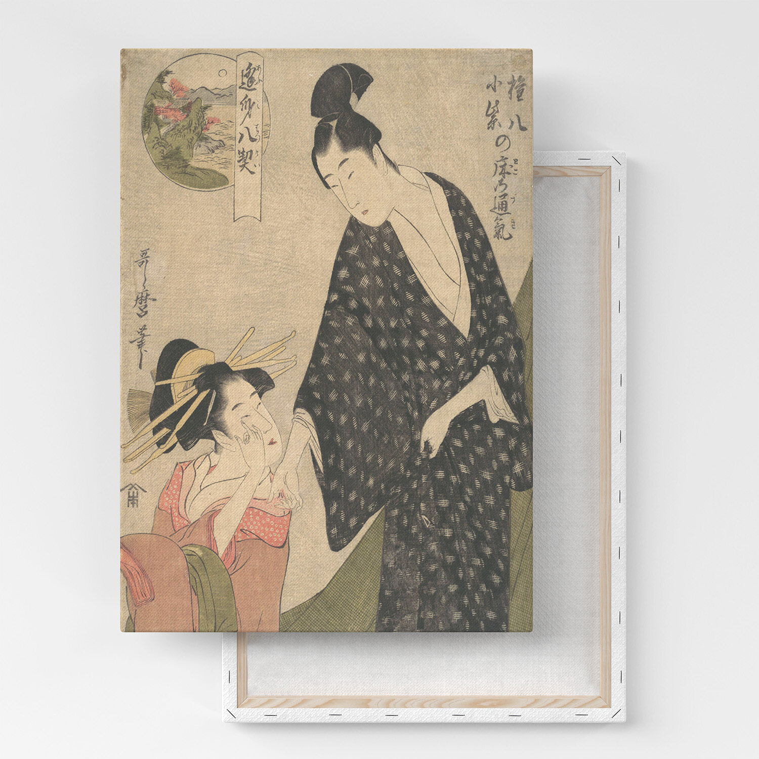 Картина на холсте, репродукция / Китагава Утамаро - Gompachi Komurasaki / Размер 30 x 40 см