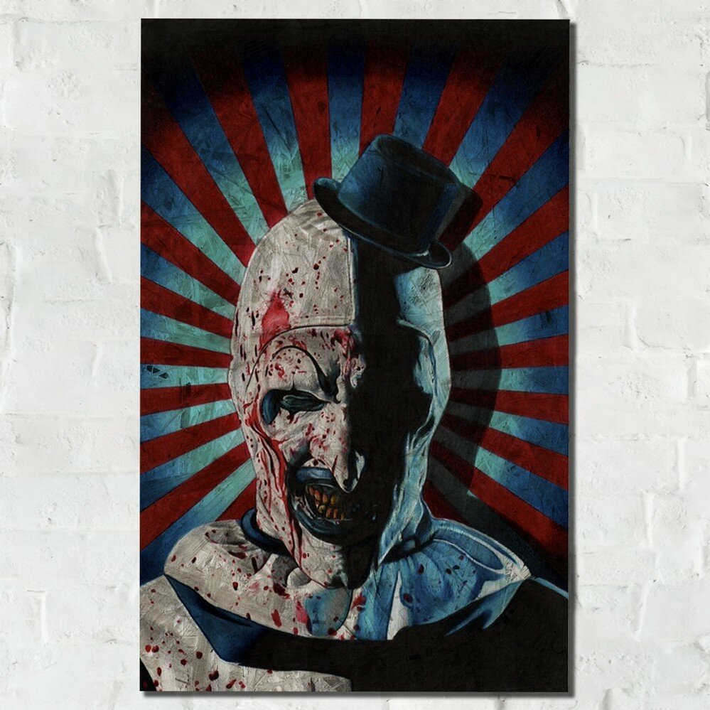 Картина интерьерная на рельефной доске фильм Ужасающий (Terrifier, Клоун Арт, Clown) - 13712 В