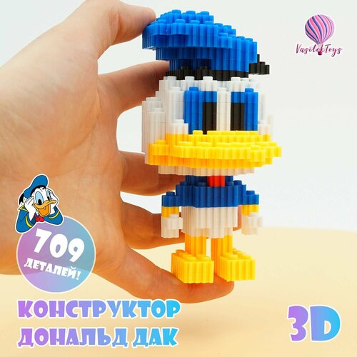 фото Конструктор 3d из миниблоков уточка дональд дак игрушка 3д