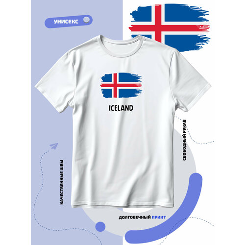 фото Футболка с флагом исландии-iceland, размер 4xl, белый smail-p