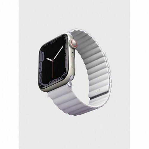 Ремень силиконовый Uniq REVIX для Apple Watch 49/45/44/42, цвет сиреневый/белый (LILAC/WHITE)