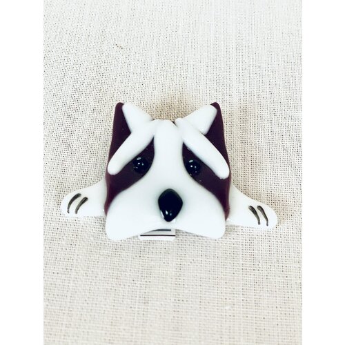 Брошь Enzo Benzo, муранское стекло, лиловый, белый