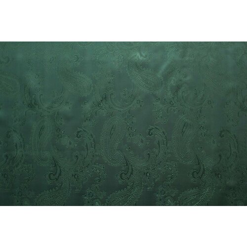 Ткань Жаккардовая подкладочная ткань Taffeta изумрудно-зелёная с узором пейсли, ш140см, 0,5 м