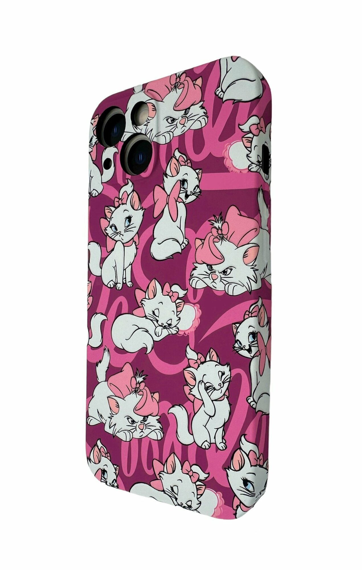 Чехол накладка Luxo Cute Cat iPhone 13 светится в темноте диагональ 6.1 с защитой камер и рельефным софт тач покрытием для айфон 13