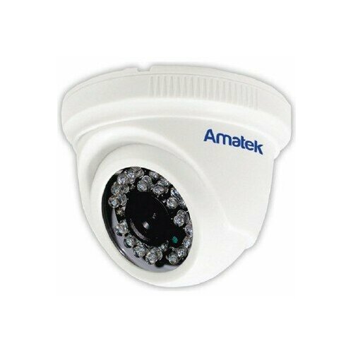 AC-HD202S (2.8) Amatek Купольная внутренняя MHD (AHD/CVI/CVBS/TVI) видеокамера, объектив (2.8мм), Ик, 2Mp