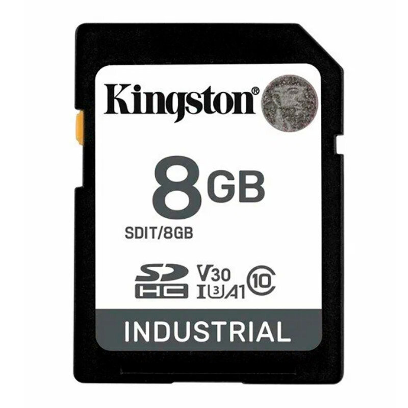 Промышленная карта памяти SDHC 8Gb Kingston Industrial -40C to 85C C10 UHS-I U3 V30 A1 pSLC - фото №1