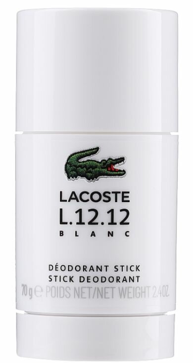 Lacoste Дезодорант-стик парфюмированный мужской L.12.12 Blanc 70 г (из Финляндии)