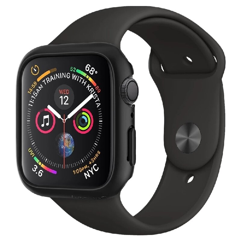 Чехол-накладка SPIGEN для Apple Watch 5 / 4 (44мм) - Thin Fit - Черный - 062CS24474