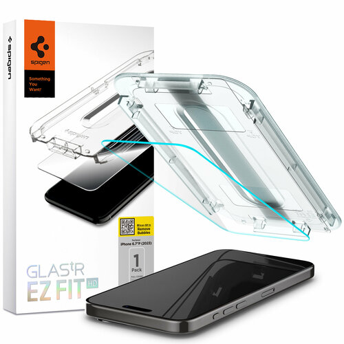 Защитное стекло SPIGEN для iPhone 15 Pro Max - Glass tR EZ Fit HD Прозрачный 1 шт AGL06878