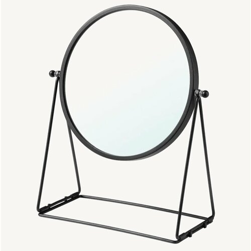 Зеркало IKEA LASSBYN настольное круглое увеличение темно-серое 17см 1000₽