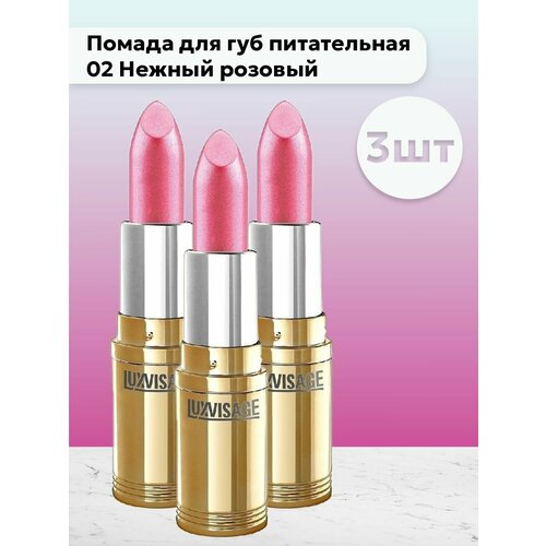 Набор 3шт Помада для губ питательная 02 Нежный розовый 823₽