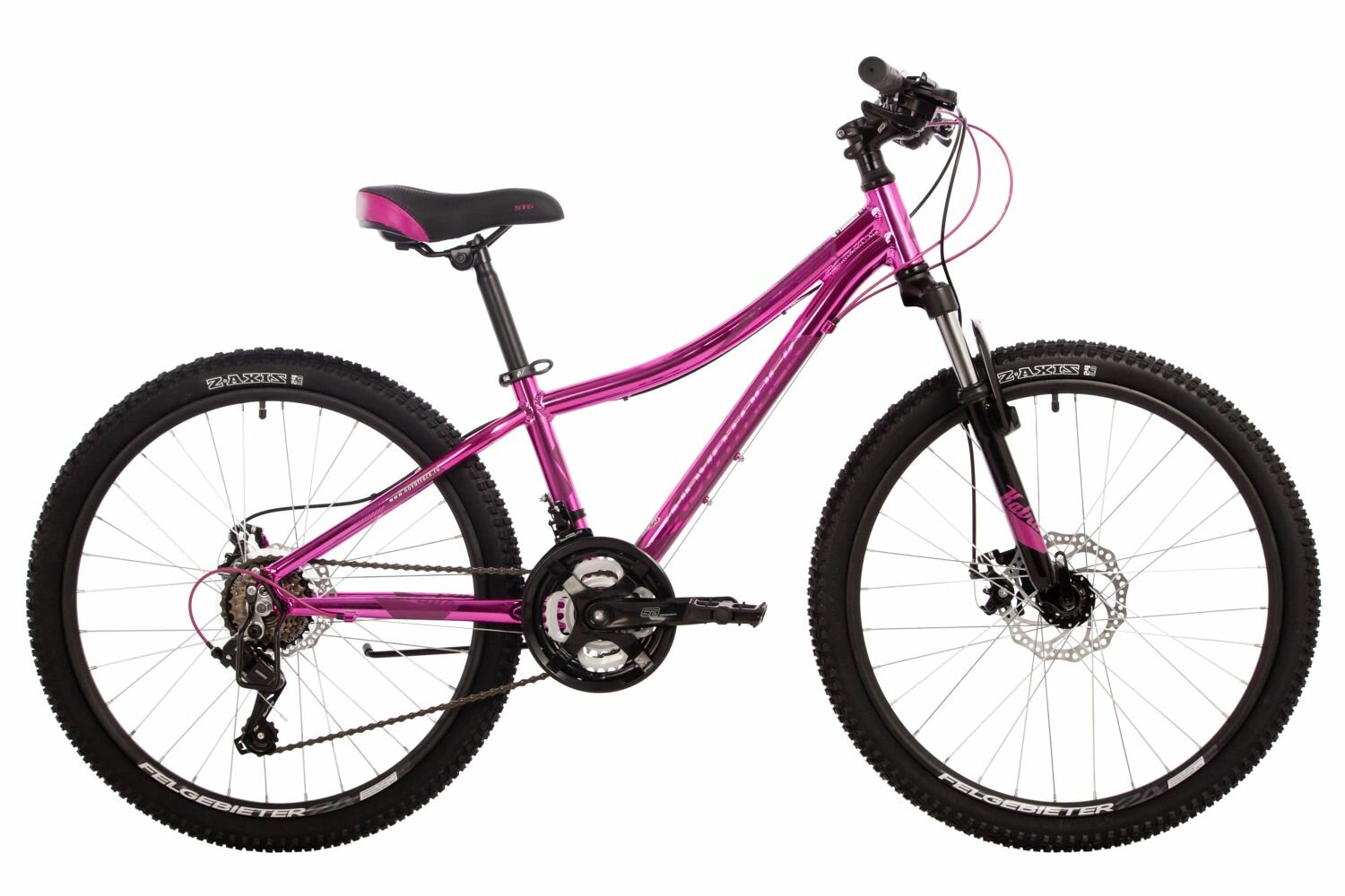 Велосипед Novatrack Katrina 21. D 24" (2024) (Велосипед NOVATRACK 24" KATRINA, алюм. рама 12" розовый металлик, 21-скор, TY200/EF41/TZ21, диск. тор.)