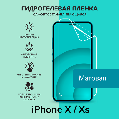 Гидрогелевая защитная плёнка для iPhone X и iPhone Xs / матовая плёнка