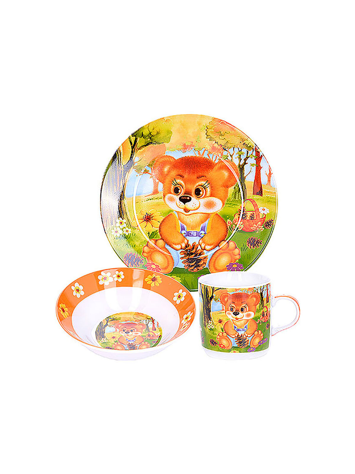 фото Набор детской посуды Loraine, фарфоровый, 3 предмета