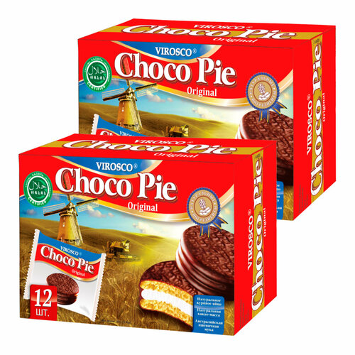 Печенье Choko Pie Virosco, 336 г (28 г х 12 шт) х 2 шт