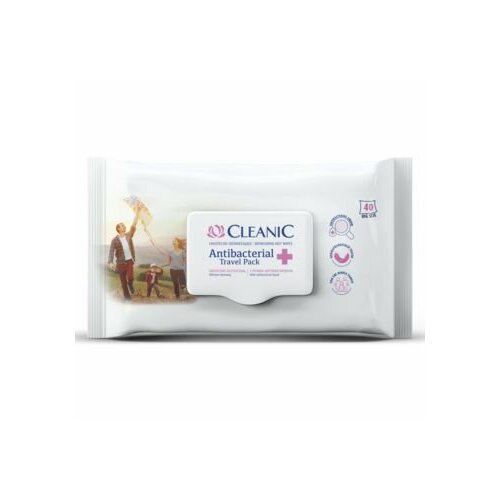 Cleanic Влажные салфетки Antibacterial Travel, освежающие, 40 шт