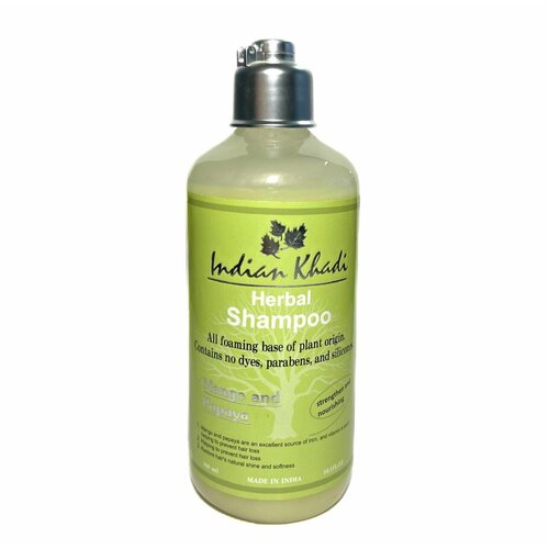 Herbal Shampoo MANGO AND PAPAYA Indian Khadi Травяной Шампунь манго И папайя Укрепление и питание Индиан Кхади 300 мл 1230₽
