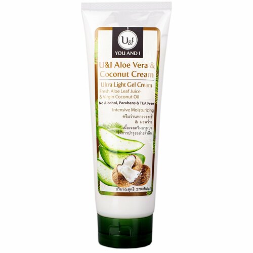 U&I ALOE VERA & COCONUT CREAM (алоэ вера И кокос крем для лица и тела), 270 г.