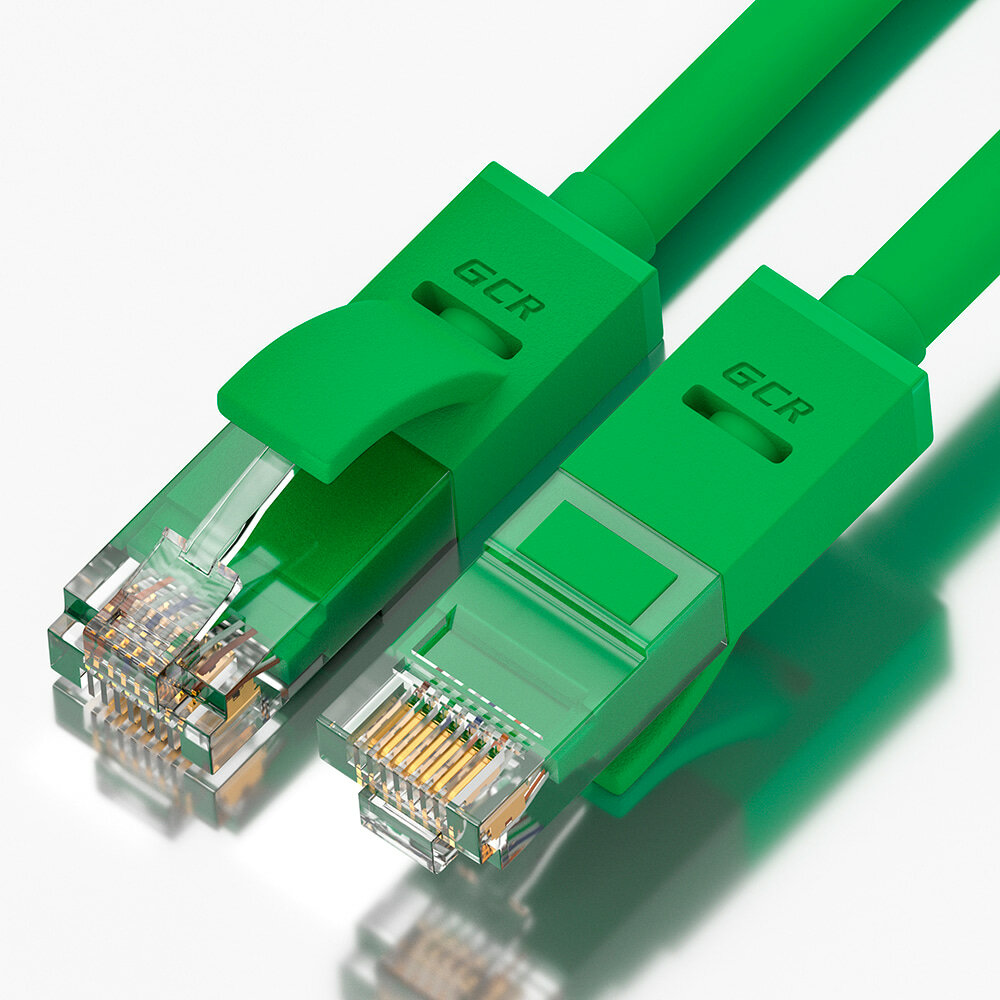 Greenconnect RJ45(m) - RJ45(m) Cat. 5e U/UTP PVC 7.5м зелёный Greenconnect Патч-корд прямой 7.5m, UTP кат.5e, зеленый, позолоченные контакты, 24 AWG, литой, GCR-LNC05-7.5m, ethernet high speed 1 Гбит/с, RJ45, T568B GCR-LNC05-7.5m